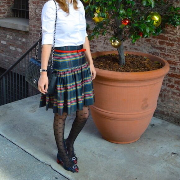 J. CREW Stewart Plaid Drop Waist Taffeta Skirt 0P XSP - Picture 3 of 8